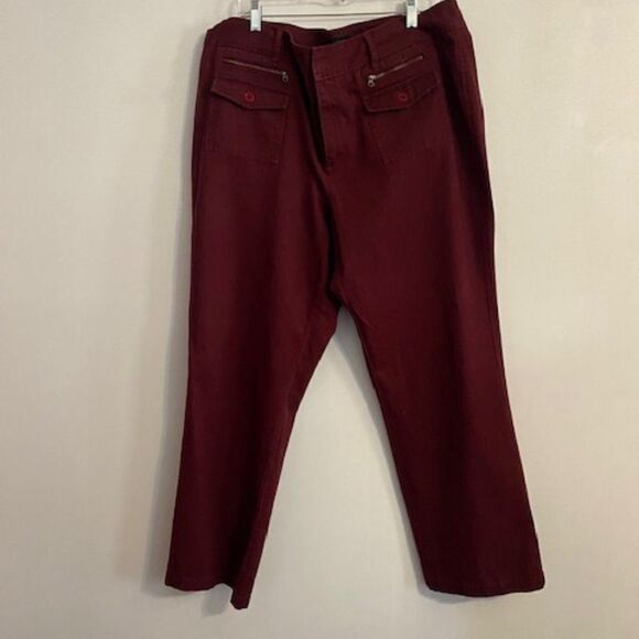 Venezia Burgundy flare pants, size 20 - Picture 1 of 3